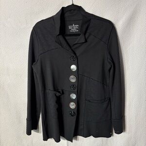 NEON BUDDHA Sz S Funky Button-Front Jacket - Elegant Everyday Layer Asymmetrical